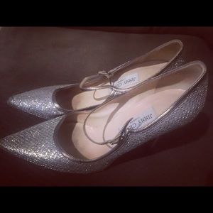 Silver mesh metallics Jimmy Choo